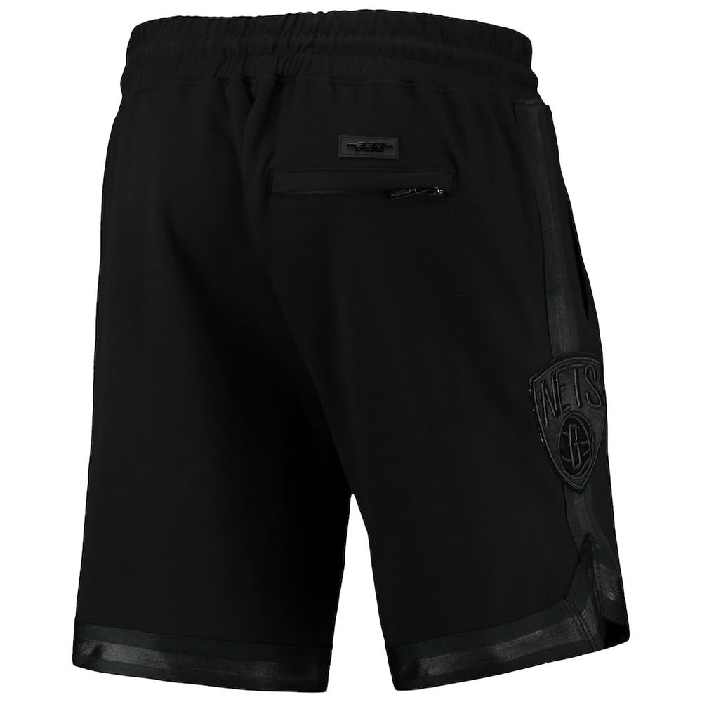 Brooklyn Nets Pro Standard Triple Black Gloss Logo Shorts - NBA