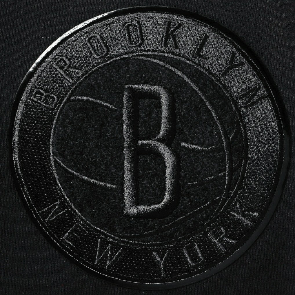 Brooklyn Nets Pro Standard Triple Black Gloss Logo Shorts - NBA