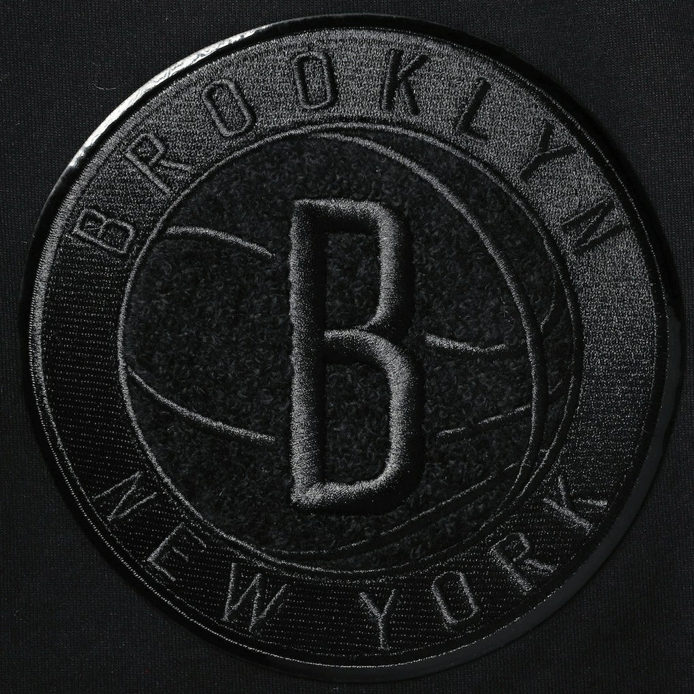 Brooklyn Nets Pro Standard Triple Black Gloss Logo Shorts - NBA