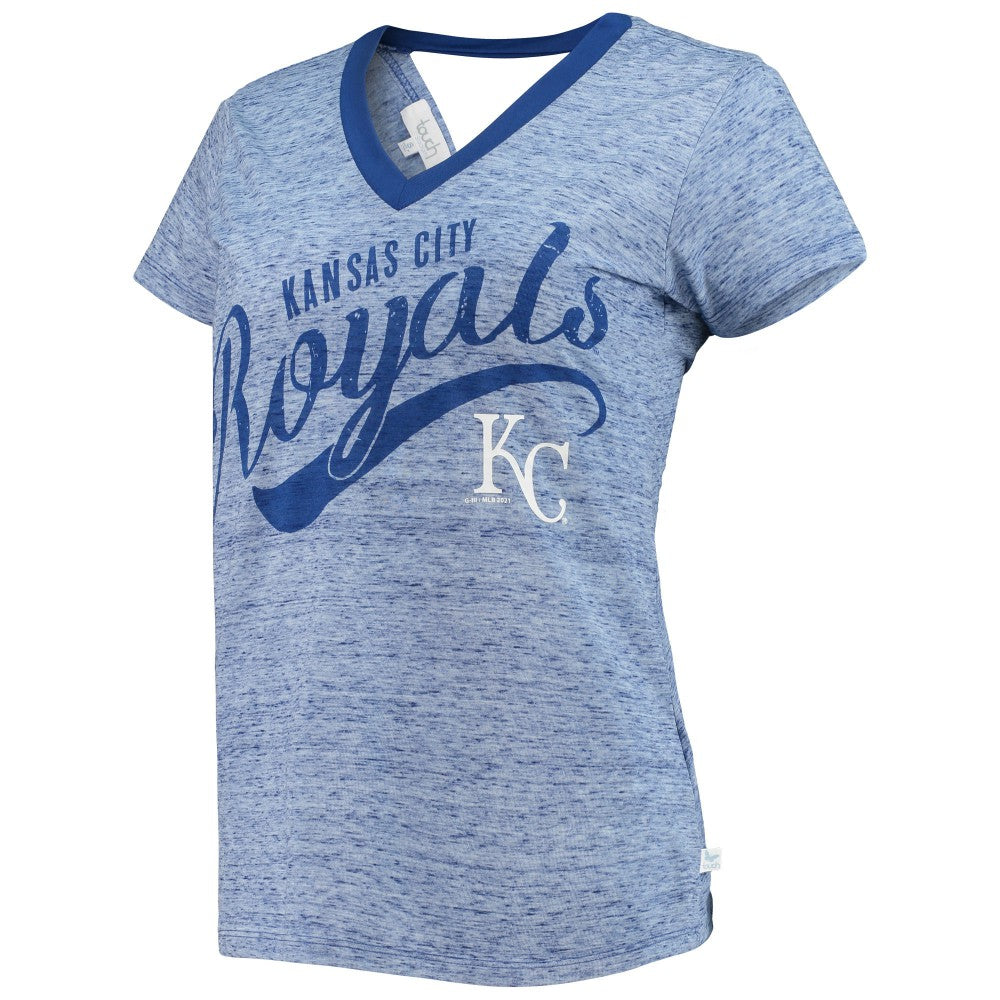 Kansas City Royals Touch Women's Hail Mary Back Wrap Space-Dye V-Neck T-Shirt - MLB