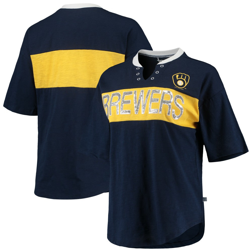 Milwaukee Brewers Touch Women's Lead Off Notch Neck T-Shirt - MLB