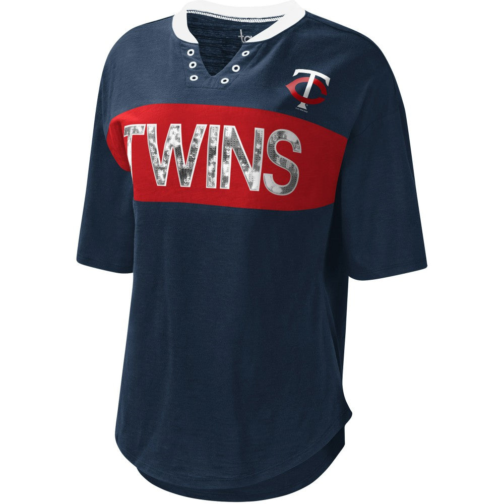 Minnesota Twins Touch Women's Lead Off Notch Neck T-Shirt - MLB