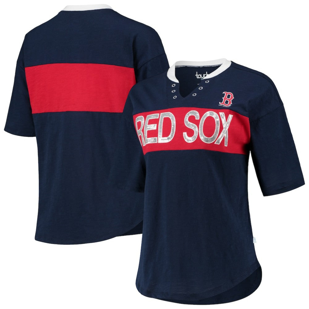 Boston Red Sox Touch Women's Lead Off Notch Neck T-Shirt - MLB