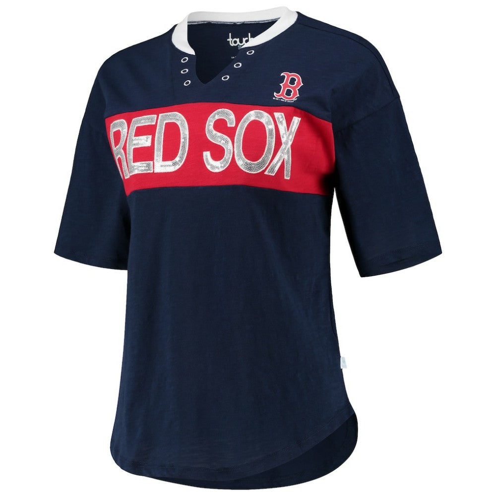Boston Red Sox Touch Women's Lead Off Notch Neck T-Shirt - MLB