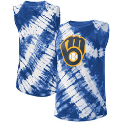 Milwaukee Brewers Touch Women's Money Ball Tie-Dye Tank Top - MLB