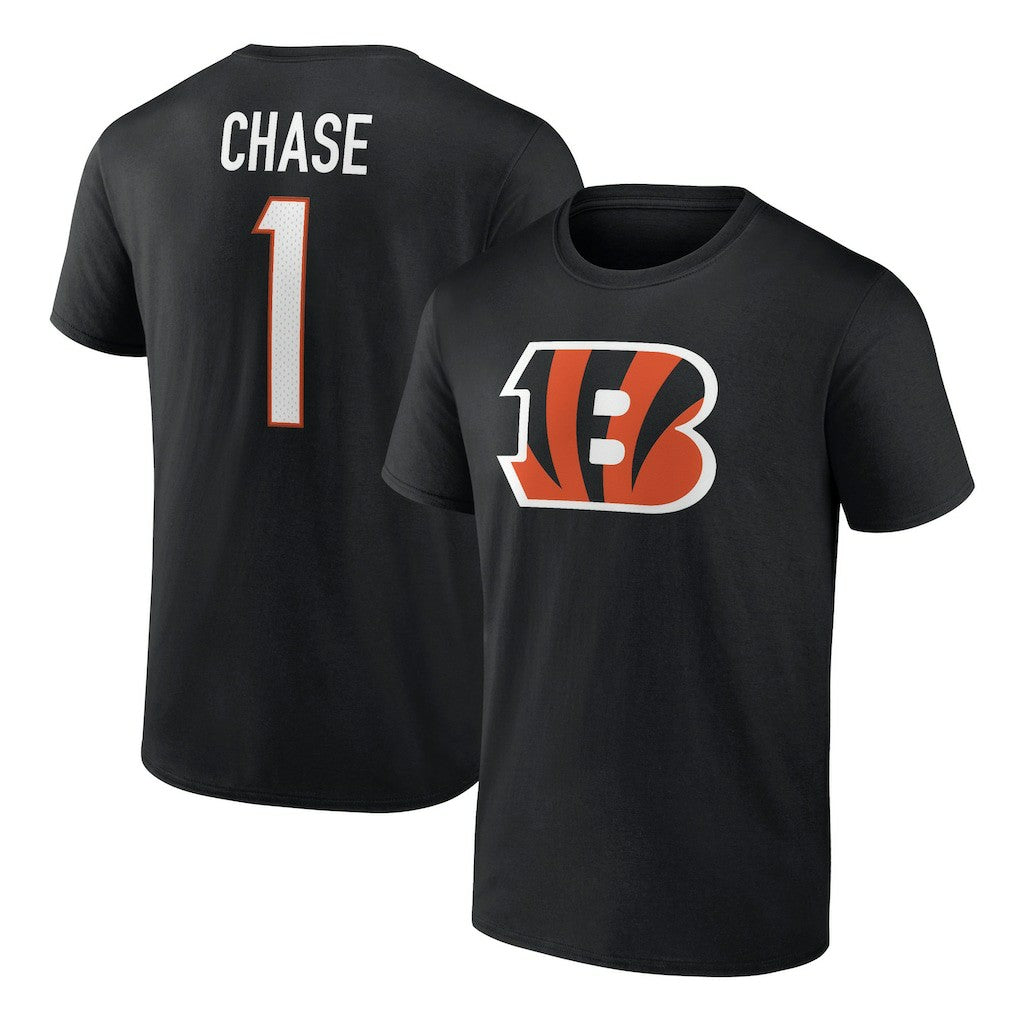 Ja'Marr Chase Cincinnati Bengals Player Icon Name & Number T-Shirt Black | Fanatics