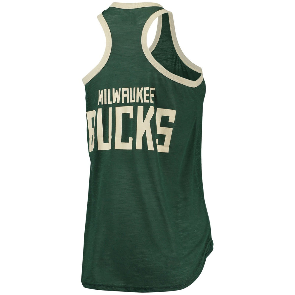 Milwaukee Bucks G-III Sports by Carl Banks Women's Showdown Scoop-Neck Racerback Tank Top Hunter Green - NBA