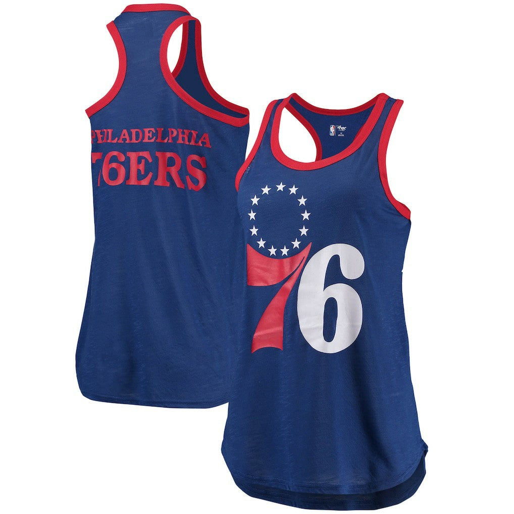 Philadelphia 76ers G-III Sports by Carl Banks Women's Showdown Scoop-Neck Racerback Tank Top Royal - NBA