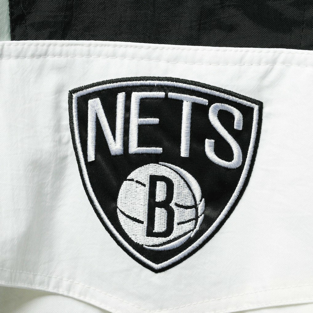 Brooklyn Nets Starter Striker Crinkle Half-Zip Hoodie Jacket White - NBA