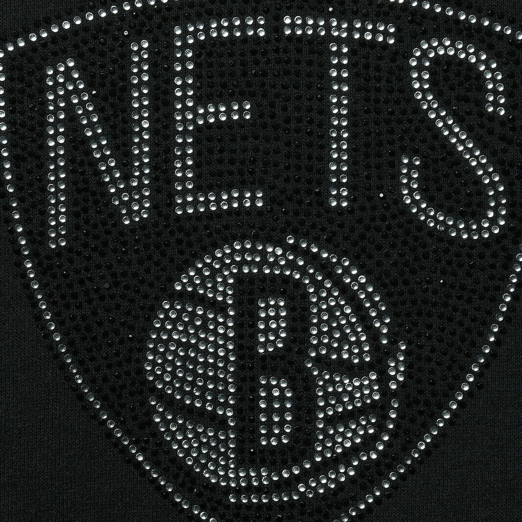 Brooklyn Nets DKNY Sport Women's Carrie Rhinestone Pullover Sweatshirt Black - NBA