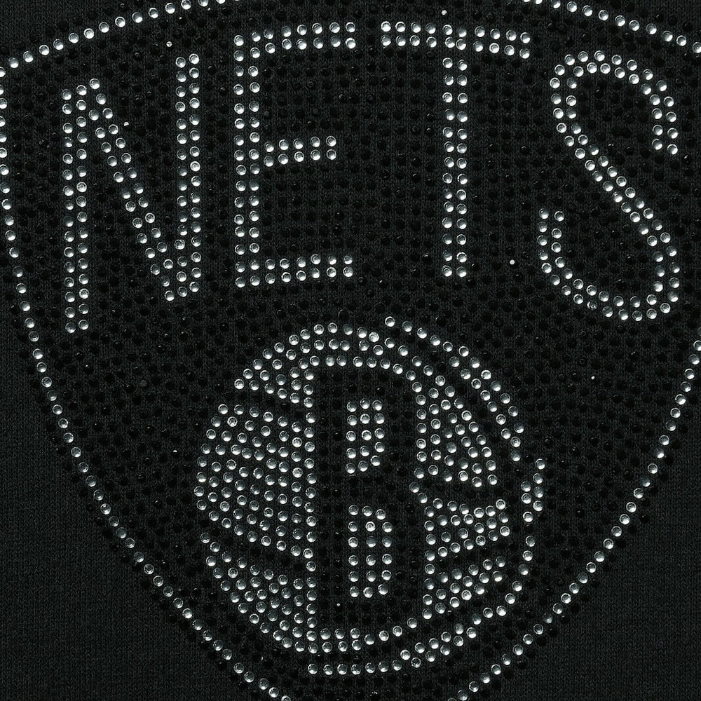 Brooklyn Nets DKNY Sport Women's Carrie Rhinestone Pullover Sweatshirt Black - NBA