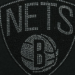 Brooklyn Nets DKNY Sport Women's Carrie Rhinestone Pullover Sweatshirt Black - NBA