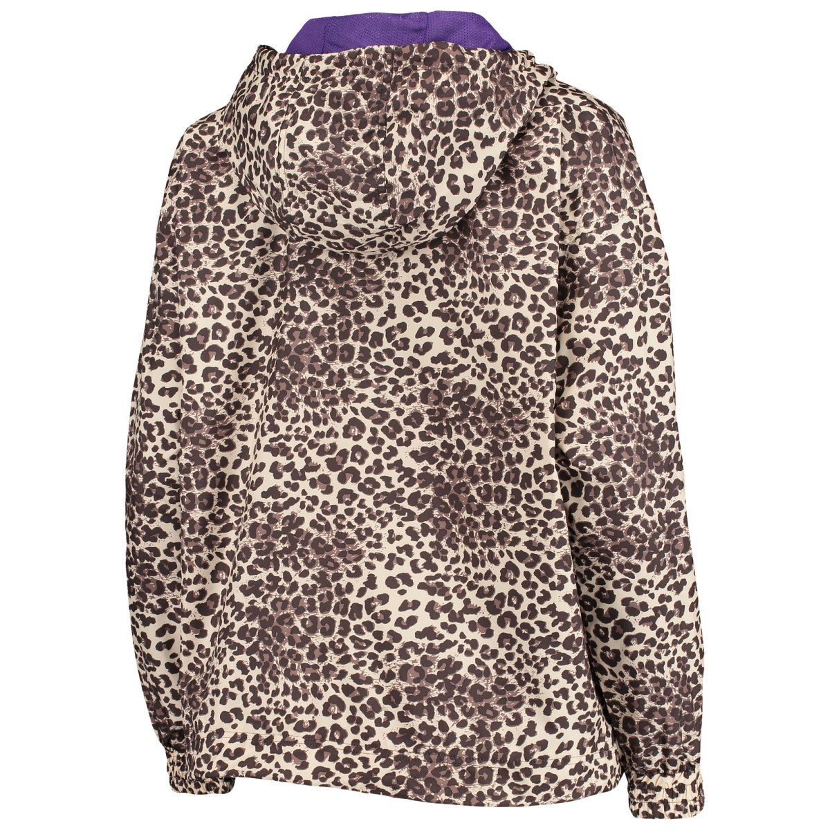 Los Angeles Lakers DKNY Sport Women's Gabriella Windbreaker Half-Zip Hoodie Leopard - NBA