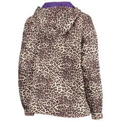 Los Angeles Lakers DKNY Sport Women's Gabriella Windbreaker Half-Zip Hoodie Leopard - NBA