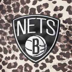 Brooklyn Nets DKNY Sport Women's Gabriella Windbreaker Half-Zip Hoodie Leopard - NBA