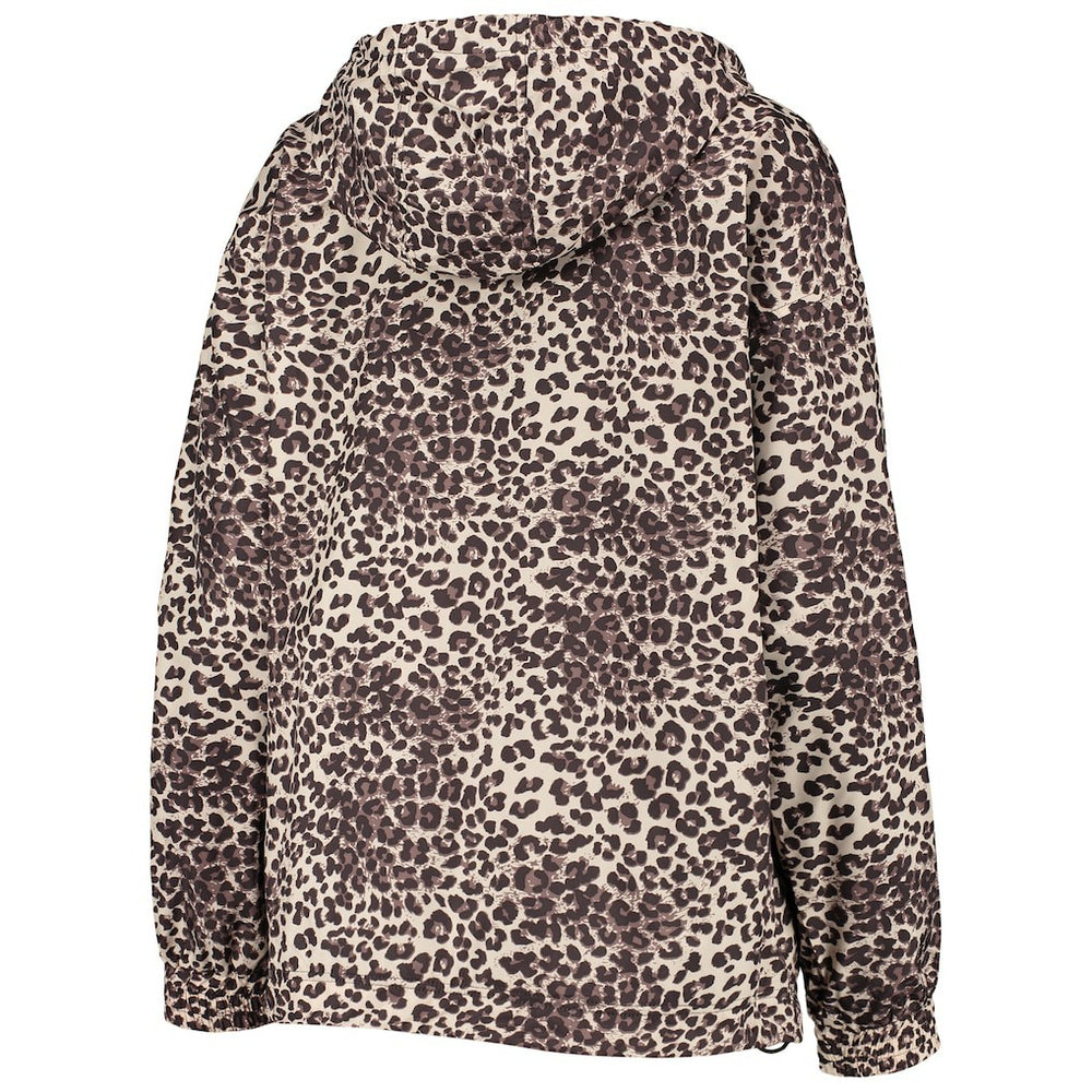 Brooklyn Nets DKNY Sport Women's Gabriella Windbreaker Half-Zip Hoodie Leopard - NBA