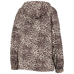 Philadelphia 76ers DKNY Sport Women's Gabriella Windbreaker Half-Zip Hoodie Leopard - NBA