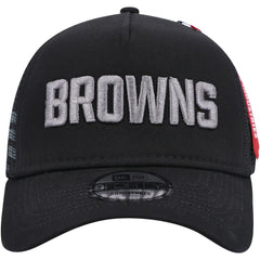 Cleveland Browns New Era x Alpha Industries A-Frame 9FORTY Trucker Snapback Hat Black | NFL