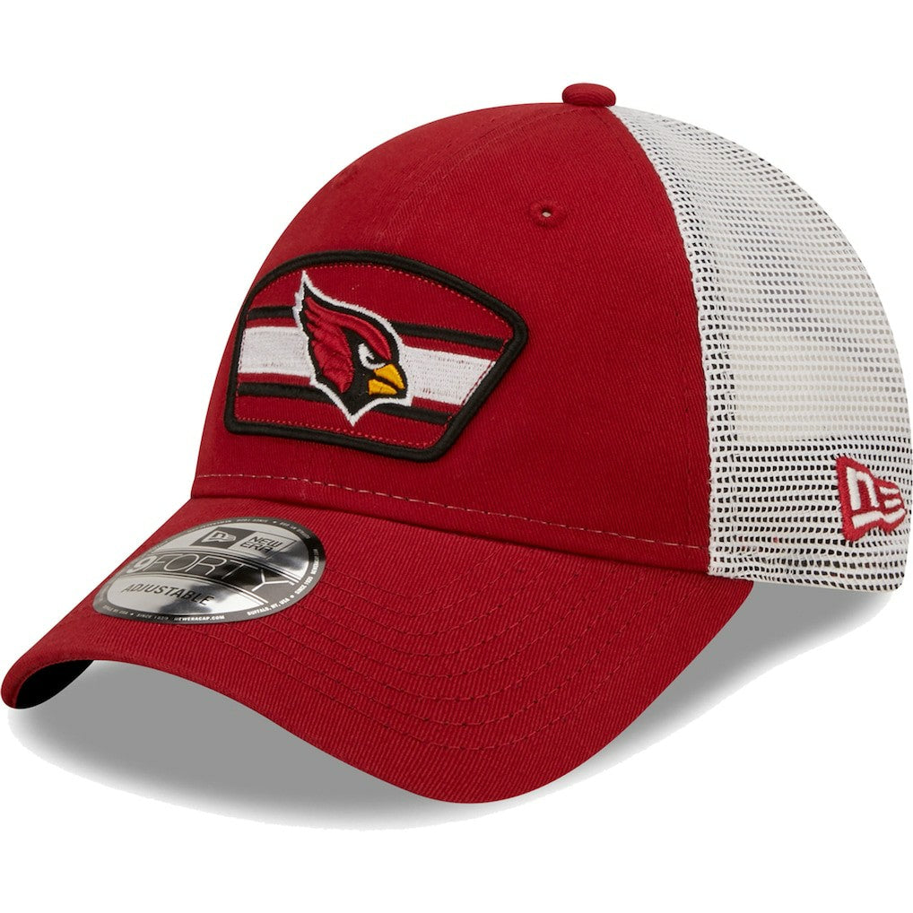 Arizona Cardinals New Era Logo Patch Trucker 9FORTY Snapback Hat Cardinal/White | NFL