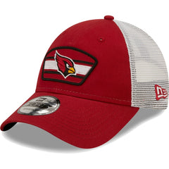Arizona Cardinals New Era Logo Patch Trucker 9FORTY Snapback Hat Cardinal/White | NFL