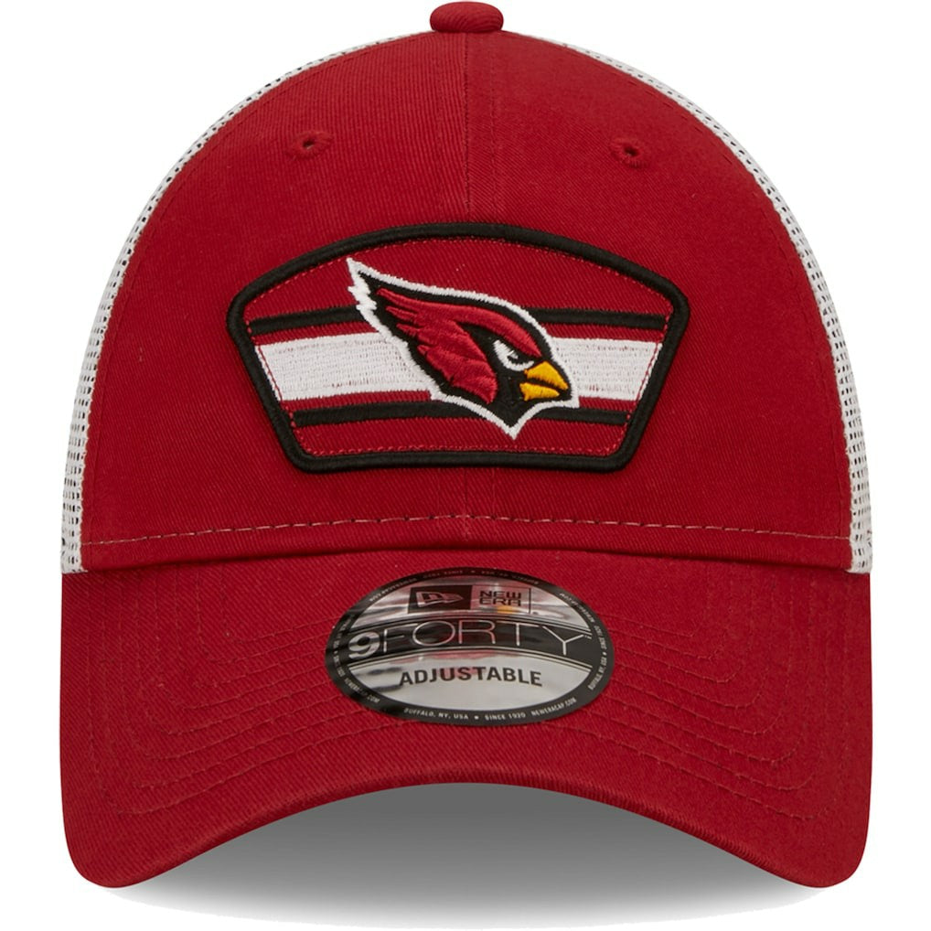 Arizona Cardinals New Era Logo Patch Trucker 9FORTY Snapback Hat Cardinal/White | NFL