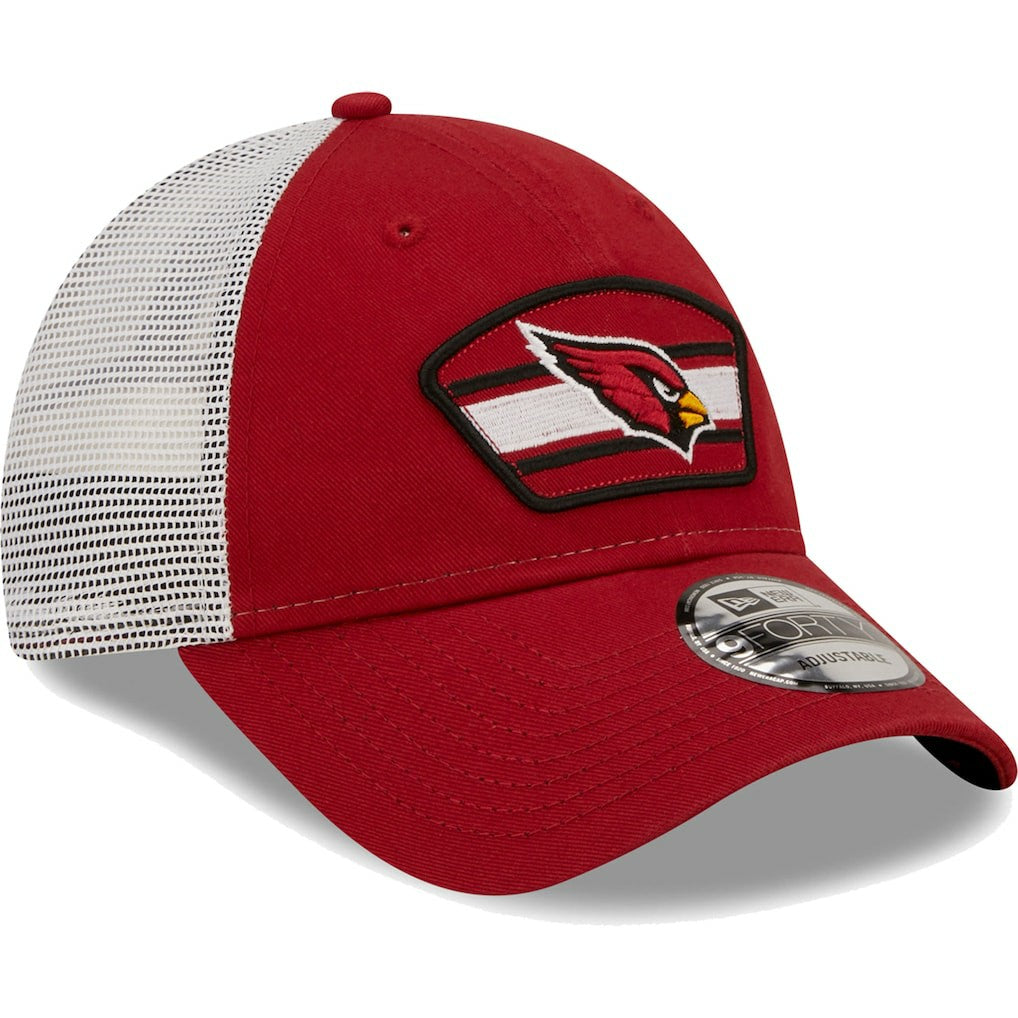 Arizona Cardinals New Era Logo Patch Trucker 9FORTY Snapback Hat Cardinal/White | NFL