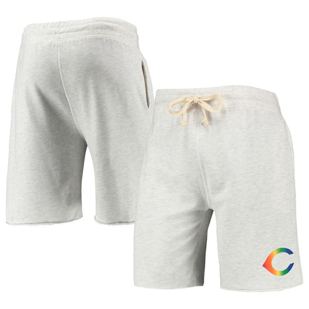 Cincinnati Reds Concepts Sport Mainstream Logo Terry Tri-Blend Shorts - MLB