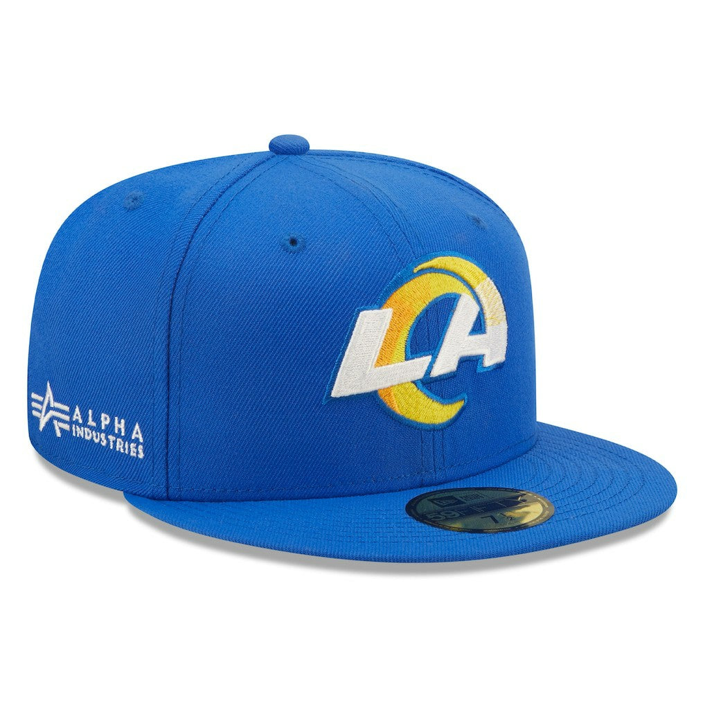 Los Angeles Rams New Era x Alpha Industries Alpha 59FIFTY Fitted Hat Royal | NFL