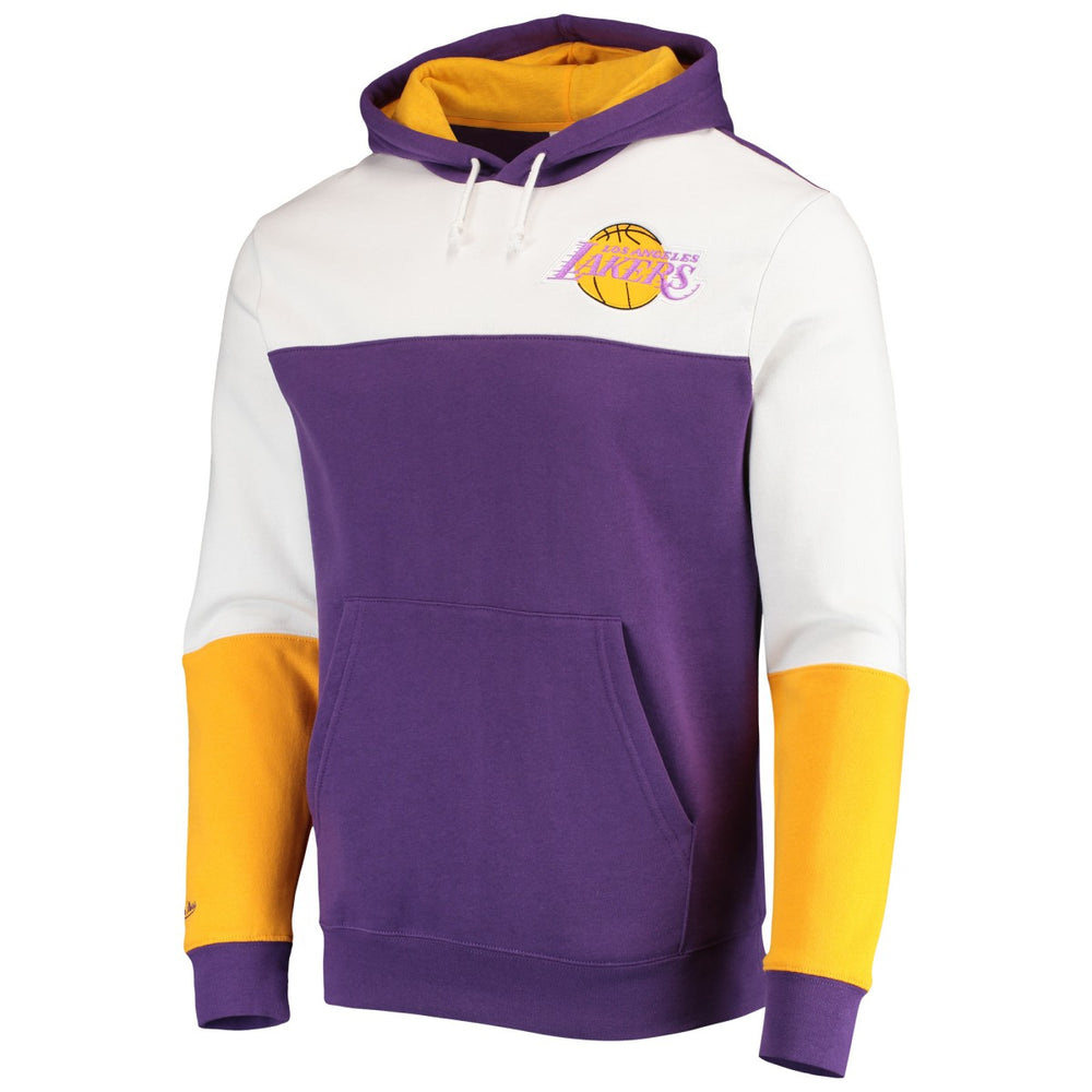 Los Angeles Lakers Hardwood Classics Fusion 2.0 Colorblock Pullover Hoodie Purple - NBA