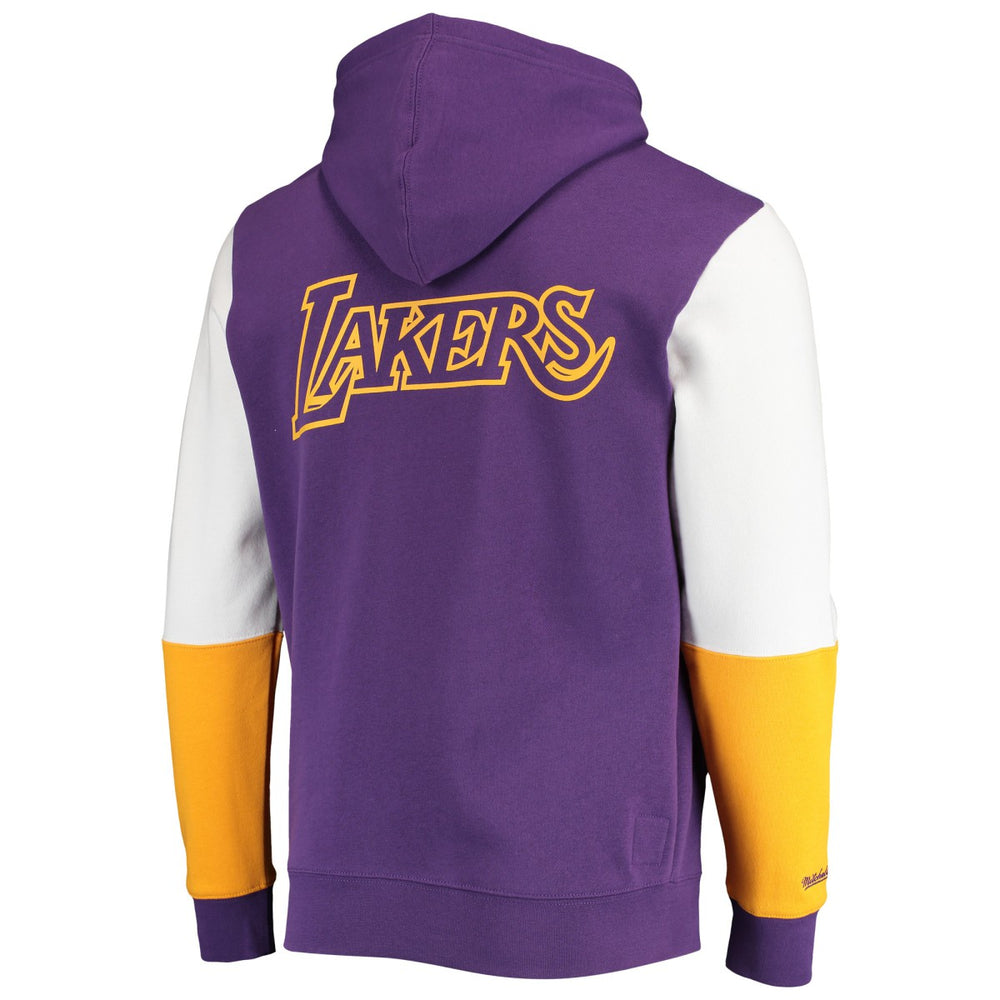 Los Angeles Lakers Hardwood Classics Fusion 2.0 Colorblock Pullover Hoodie Purple - NBA
