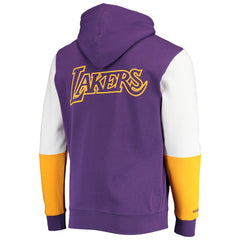 Los Angeles Lakers Hardwood Classics Fusion 2.0 Colorblock Pullover Hoodie Purple - NBA