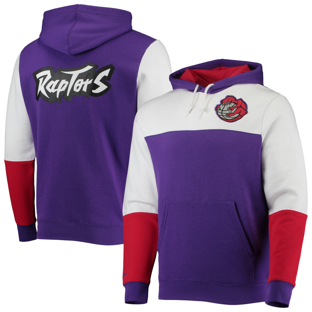 Toronto Raptors Hardwood Classics Fusion 2.0 Colorblock Pullover Hoodie Purple - NBA