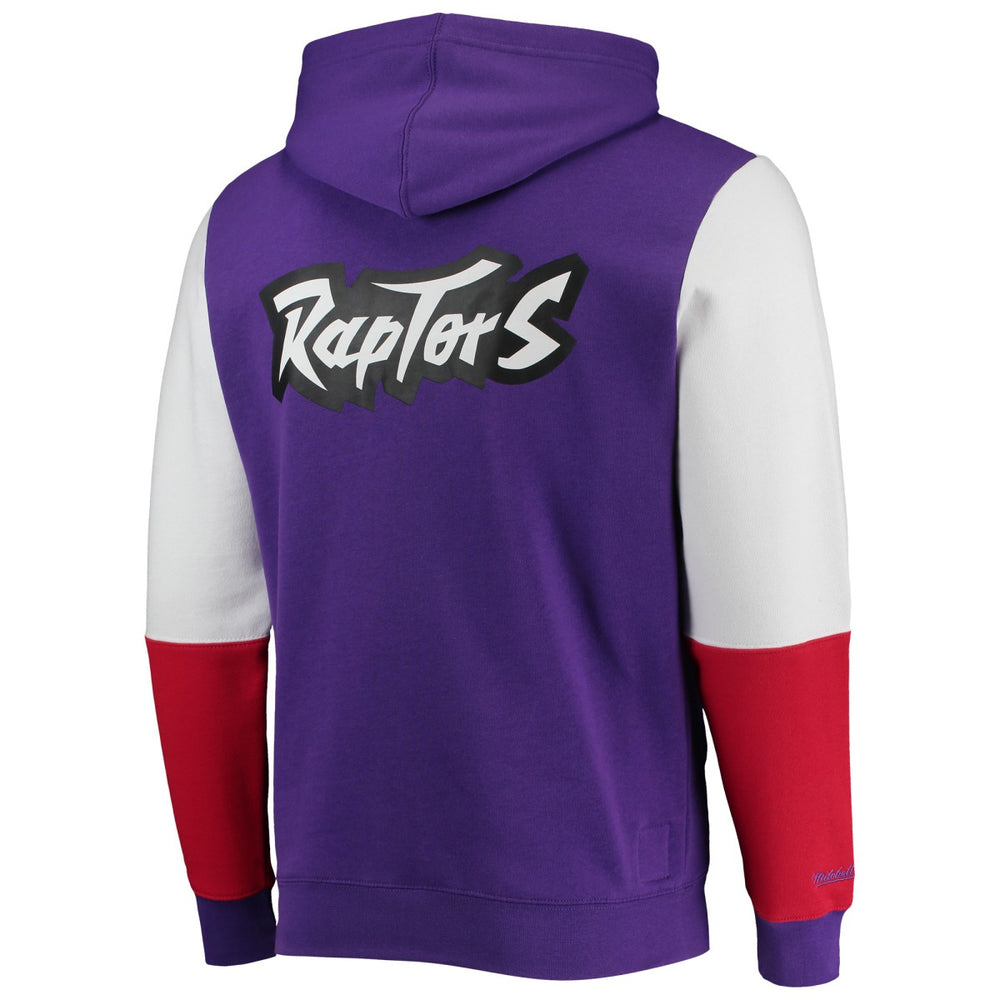 Toronto Raptors Hardwood Classics Fusion 2.0 Colorblock Pullover Hoodie Purple - NBA