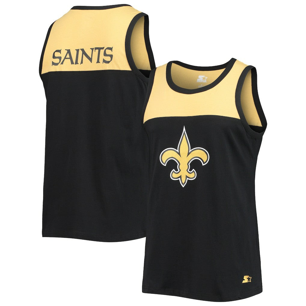 New Orleans Saints Starter Team Touchdown Fashion Tank Top Black/Gold | NFL