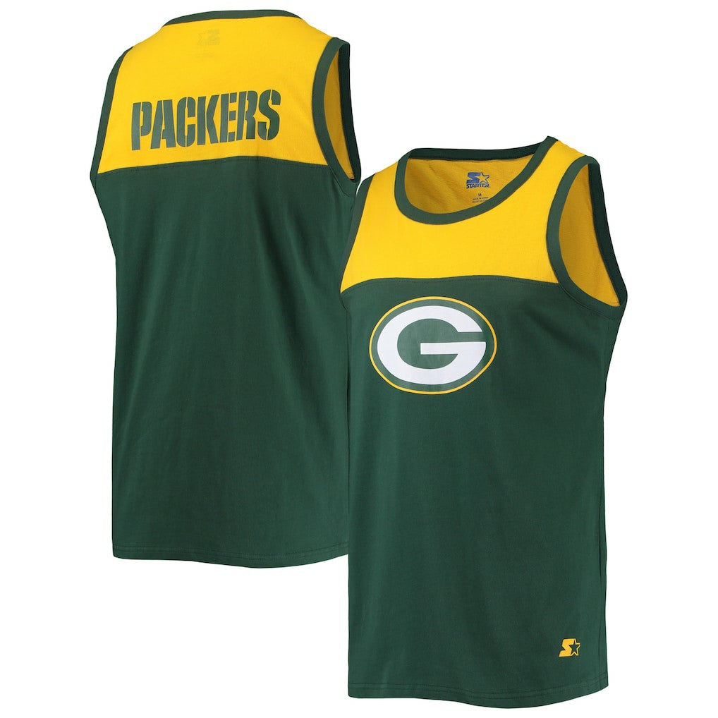 Green Bay Packers Starter Team Touchdown Fashion Tank Top Green/Gold | NFL