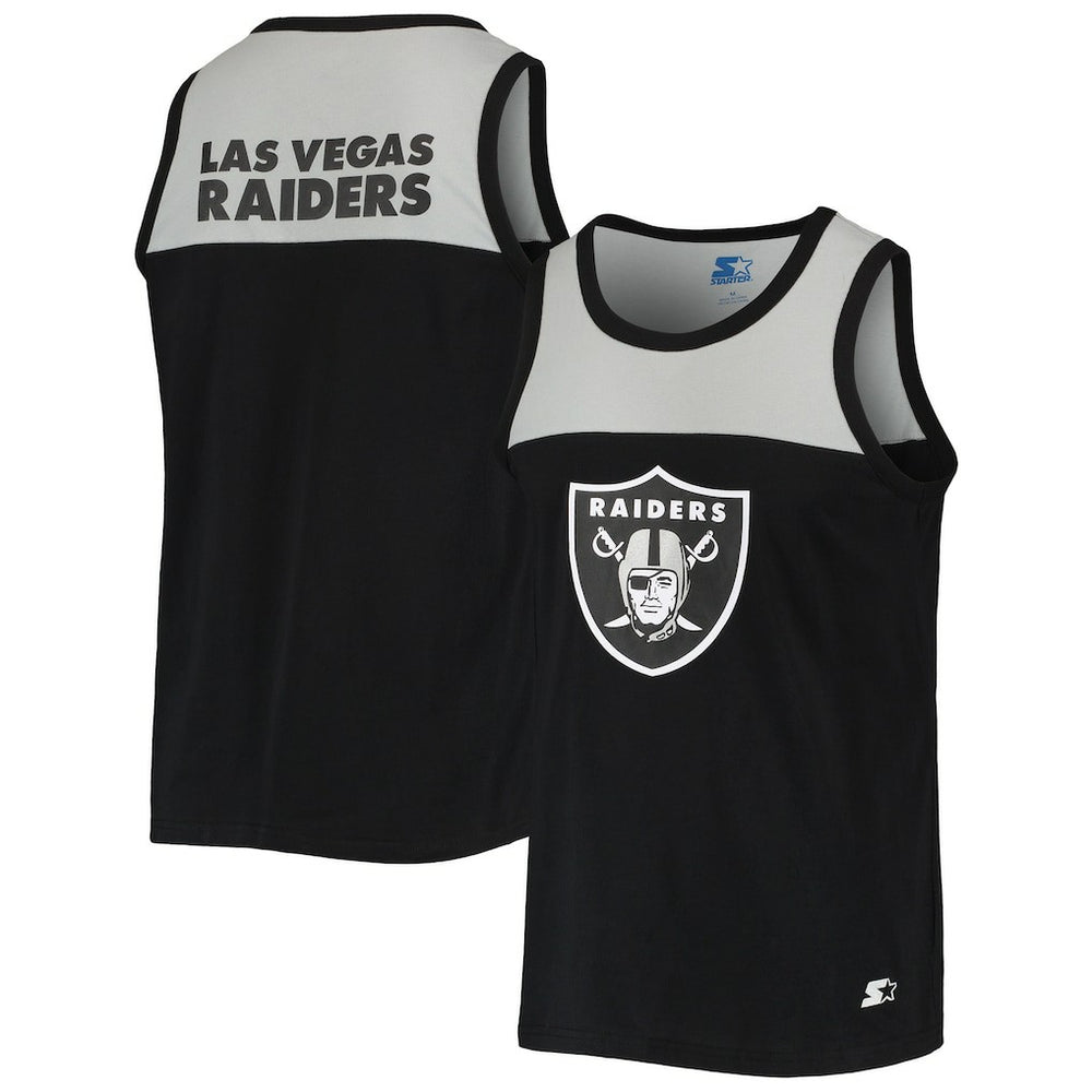 Las Vegas Raiders Starter Team Touchdown Fashion Tank Top Black/Silver | NFL