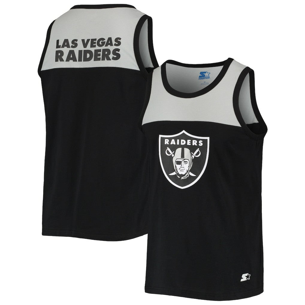 Las Vegas Raiders Starter Team Touchdown Fashion Tank Top Black/Silver | NFL