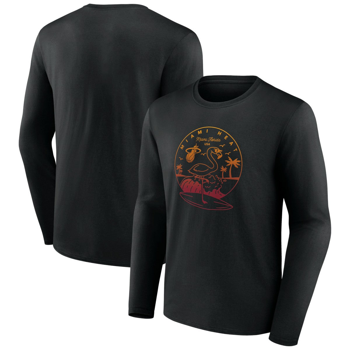Miami Heat Tip-Off Long Sleeve T-Shirt Black - NBA