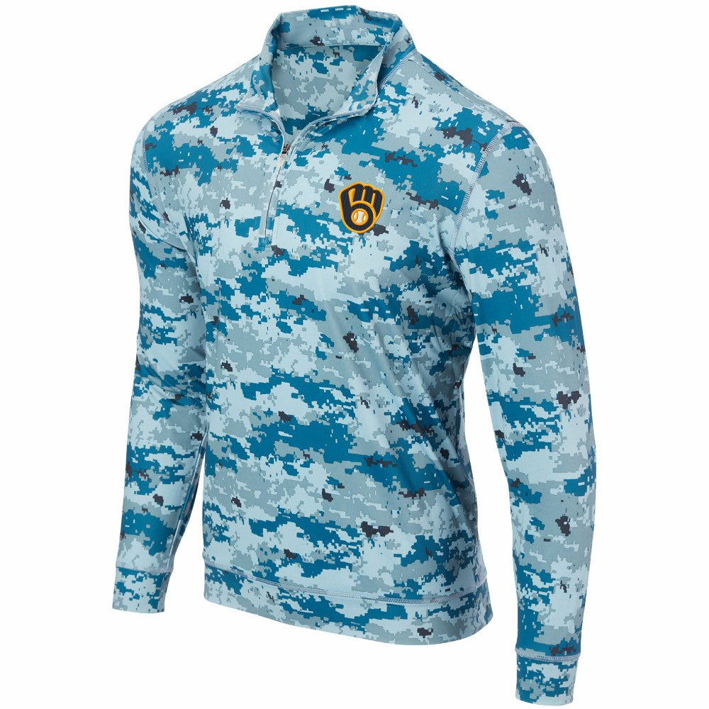 Milwaukee Brewers Digital Camo Performance Quarter-Zip Pullover Jacket - MLB