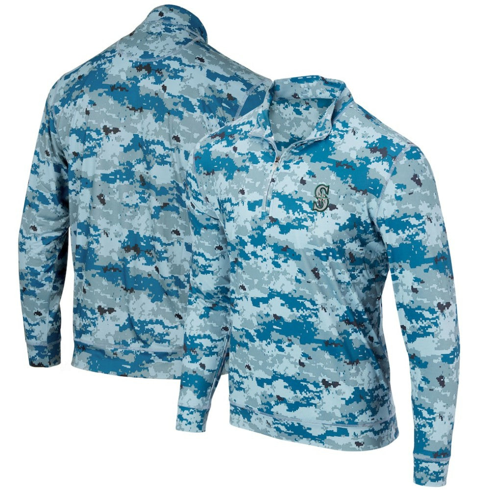 Seattle Mariners Digital Camo Performance Quarter-Zip Pullover Jacket - MLB