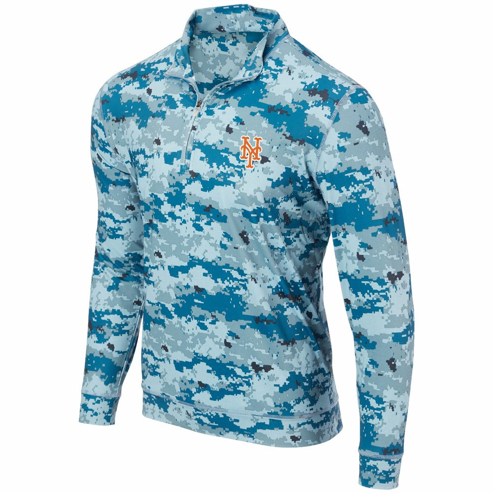 New York Mets Digital Camo Performance Quarter-Zip Pullover Jacket - MLB
