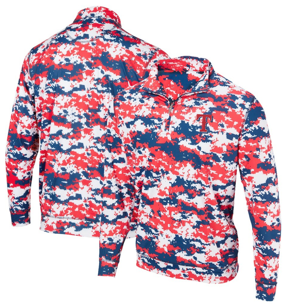 Texas Rangers Digital Camo Performance Quarter-Zip Pullover Jacket - MLB