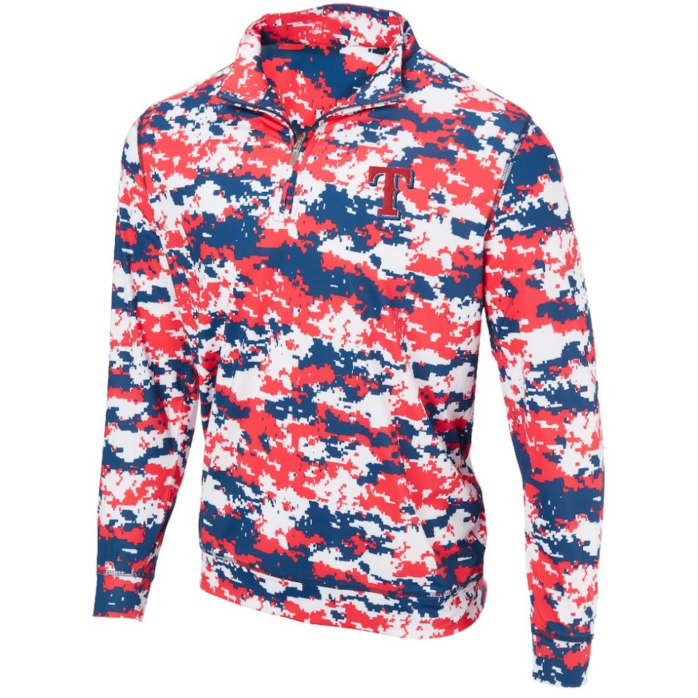 Texas Rangers Digital Camo Performance Quarter-Zip Pullover Jacket - MLB