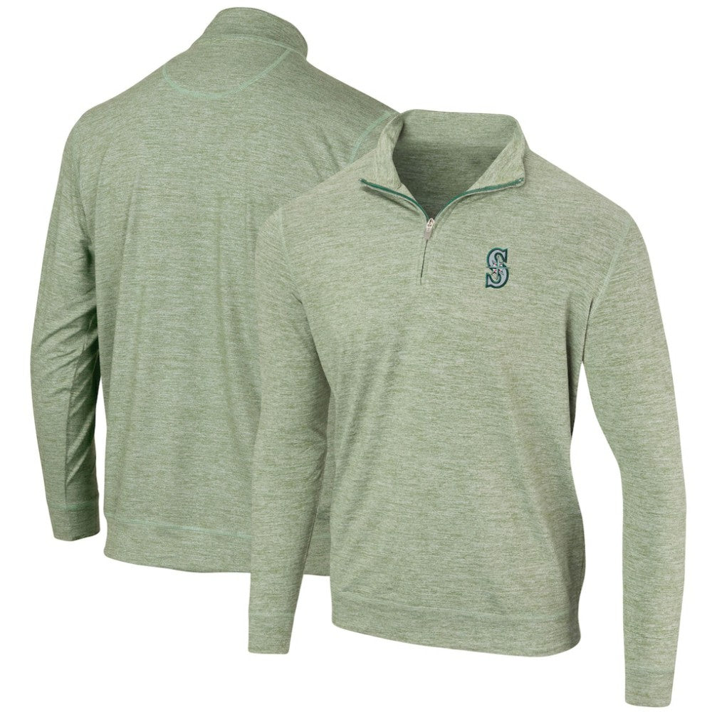 Seattle Mariners Peached Marled Yarn Quarter-Zip Pullover Jacket - MLB