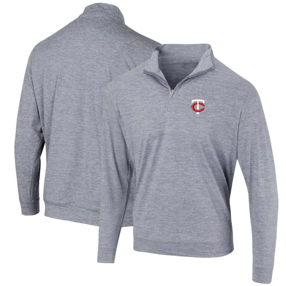 Minnesota Twins Peached Marled Yarn Quarter-Zip Pullover Jacket - MLB