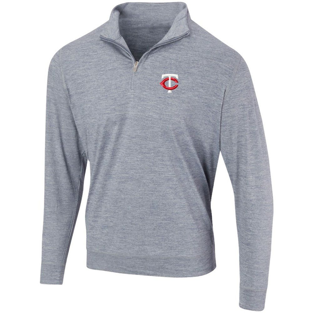 Minnesota Twins Peached Marled Yarn Quarter-Zip Pullover Jacket - MLB