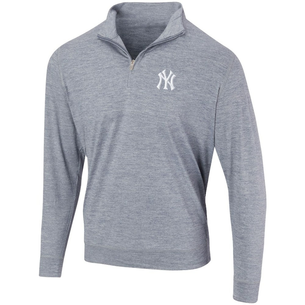 New York Yankees Peached Marled Yarn Quarter-Zip Pullover Jacket - MLB
