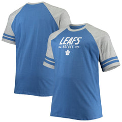 Toronto Maple Leafs Big & Tall Raglan T-Shirt - Heathered Blue - NHL