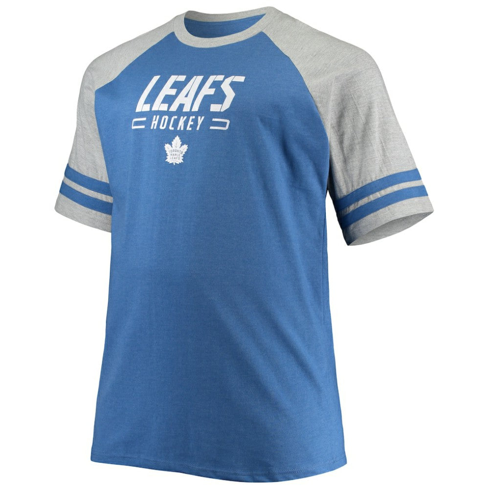 Toronto Maple Leafs Big & Tall Raglan T-Shirt - Heathered Blue - NHL