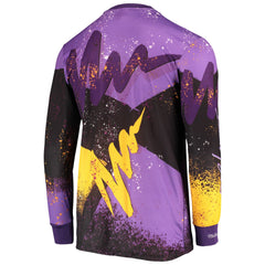 Los Angeles Lakers Hardwood Classics Hyper Hoops Moto Sublimated Long Sleeve T-Shirt Purple - NBA